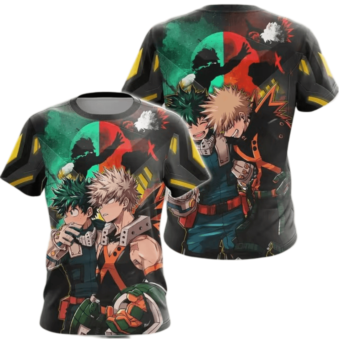 Anime My Hero Academia Izuku Midoriya And Katsuki Bakugo T-Shirt
