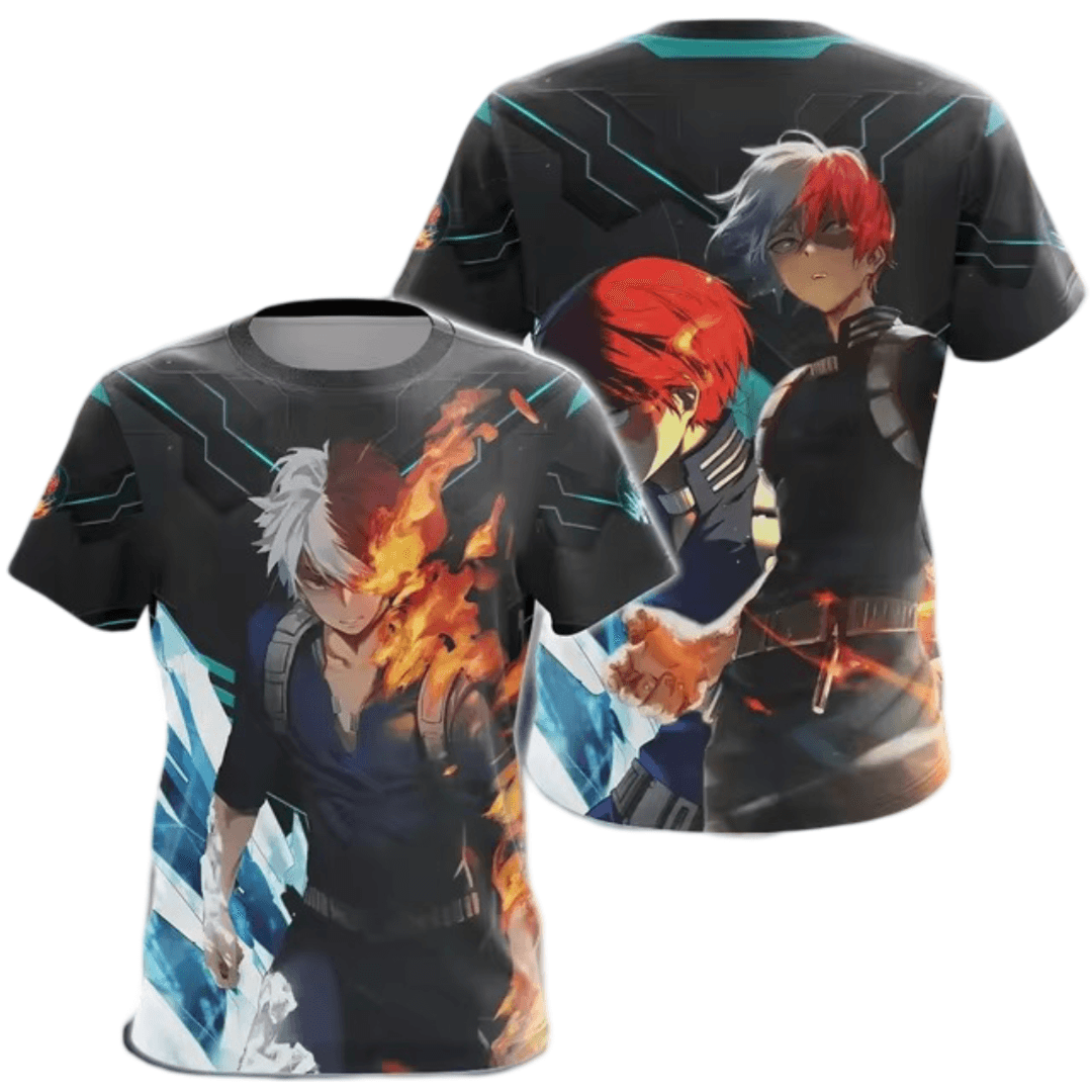 Anime My Hero Academia Shoto Todoroki 3D Printed T-Shirt