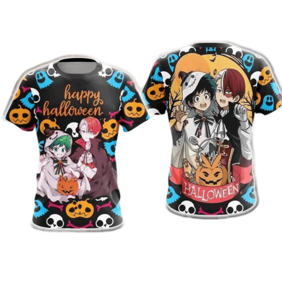Anime Halloween My Hero Academia Izuku Midoriya And Shoto Todoroki T-Shirt