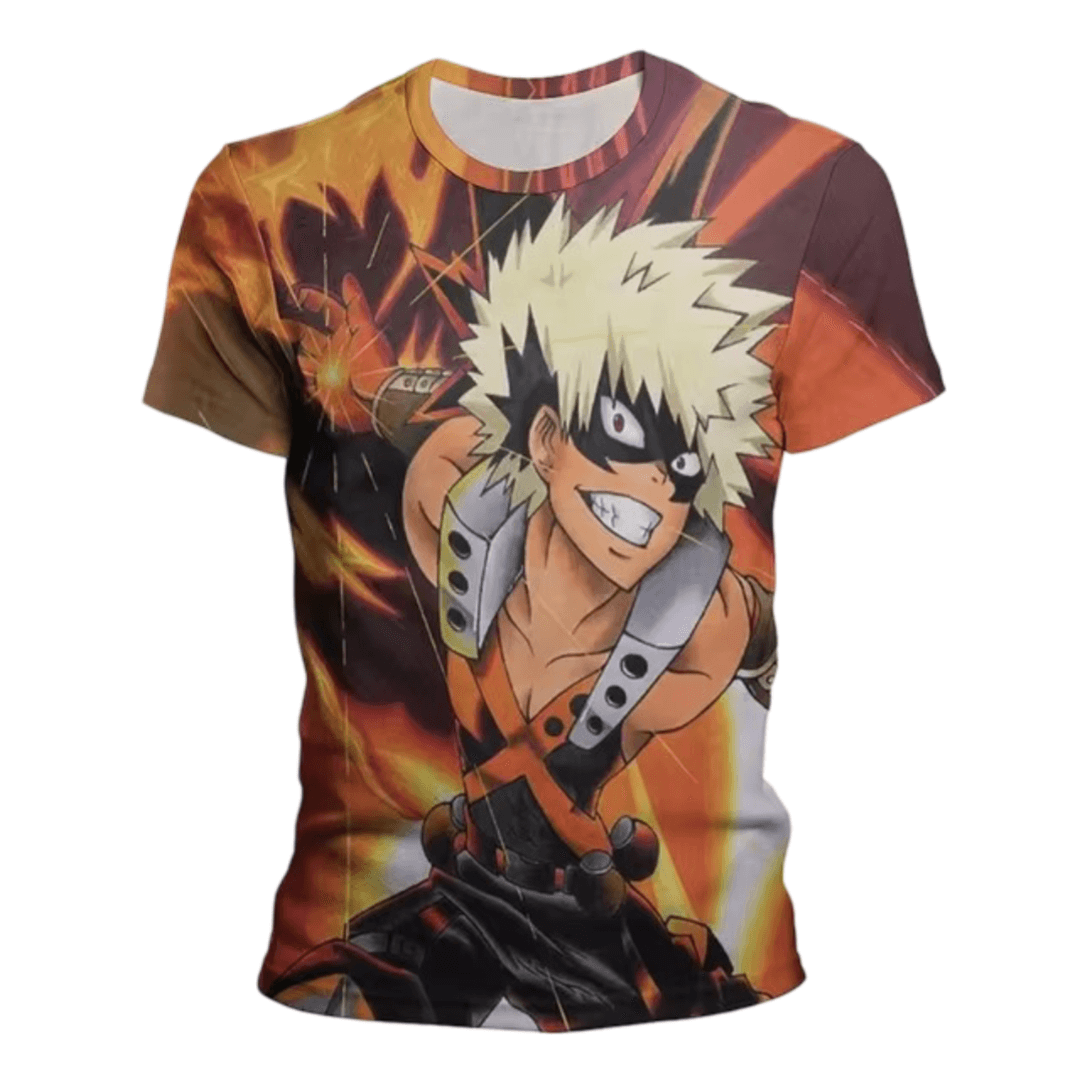 My Hero Academia Anime Katsuki Bakugo 3D Printed Casual T-Shirt
