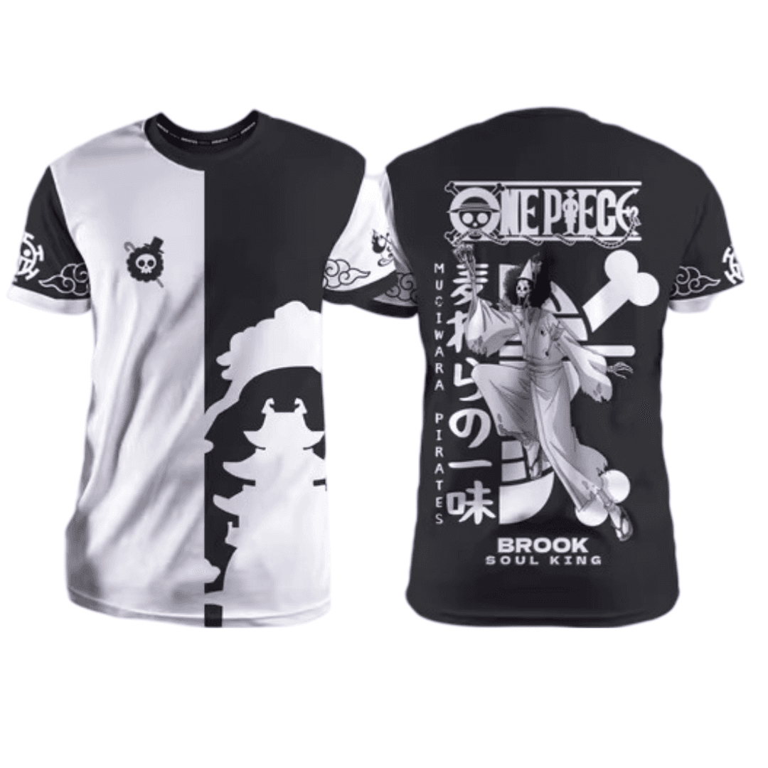Anime One Piece Brook Black And White T-Shirt