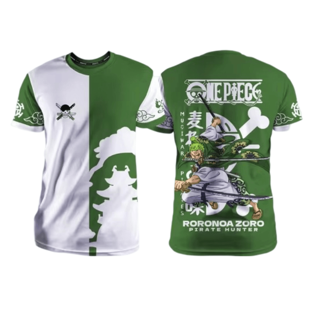 Anime One Piece Roronoa Zoro Green T-Shirt