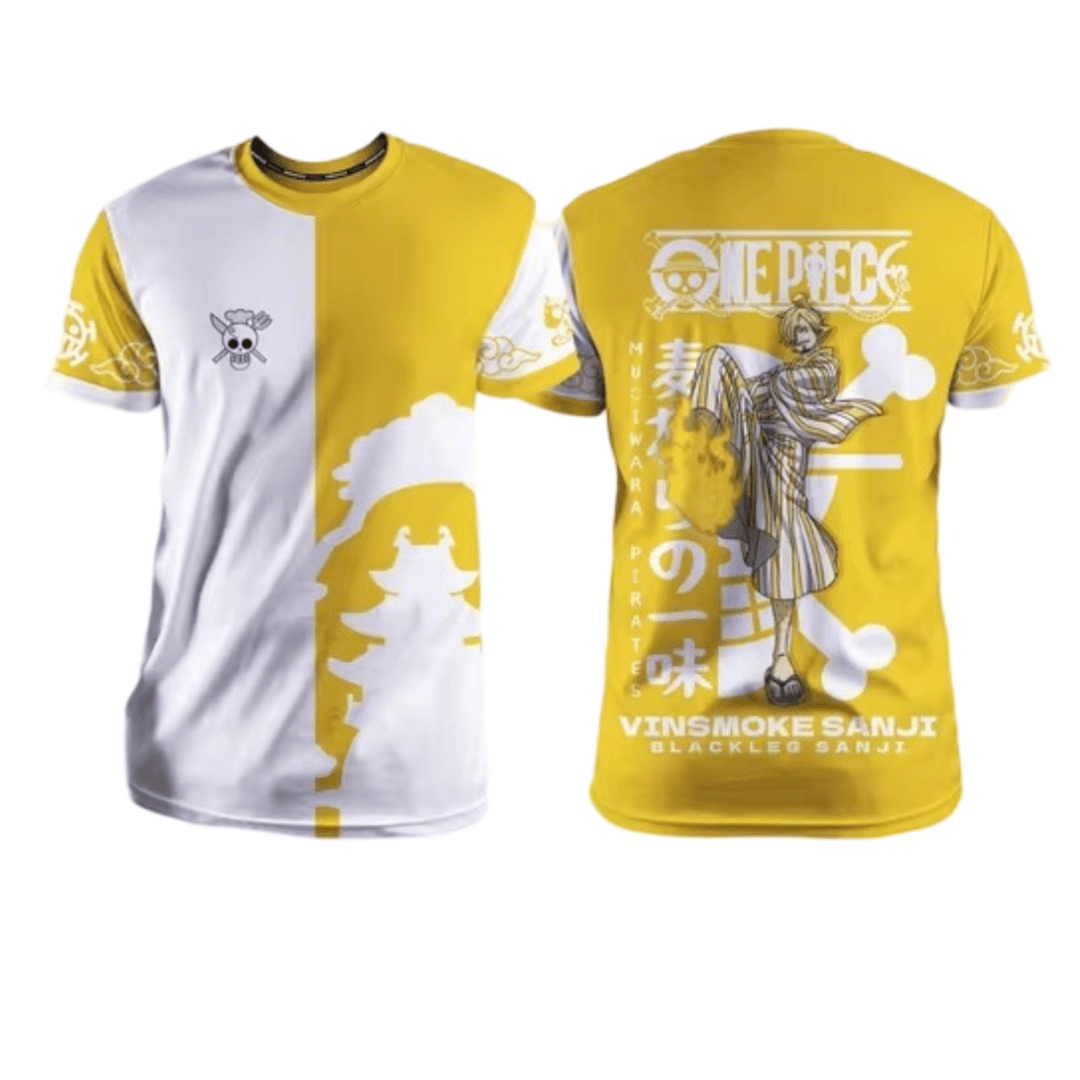 Anime One Piece Vinsmoke Sanji Yellow T-Shirt