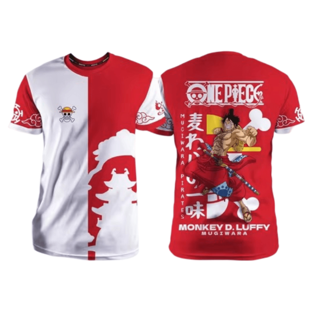 Anime One Piece Monkey D. Luffy Red T-Shirt