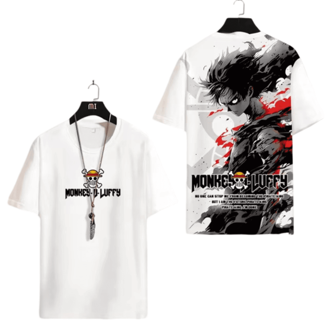One Piece Anime Monkey D. Luffy White T-Shirt