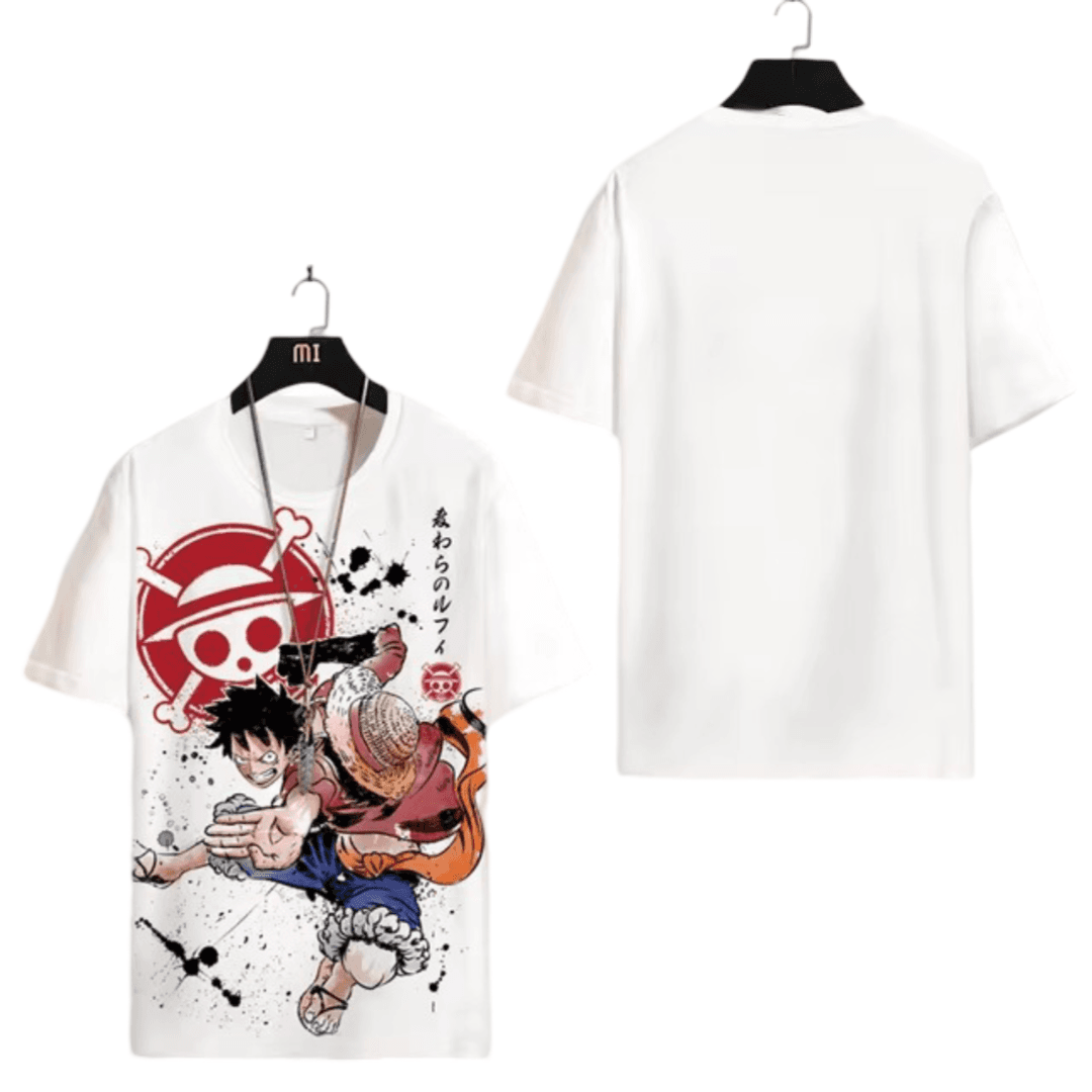 Anime One Piece Monkey D. Luffy White T-Shirt