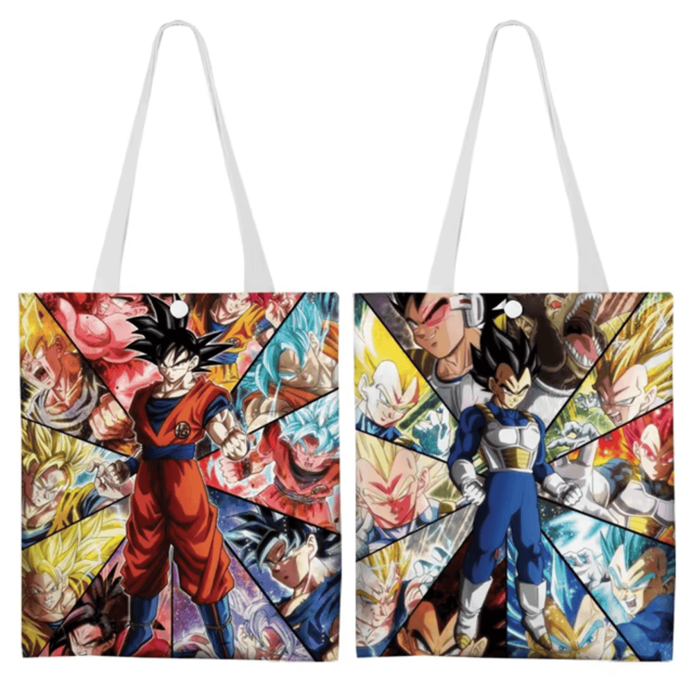 Anime Dragon Ball Goku Vs Vegeta Reusable Tote Bag