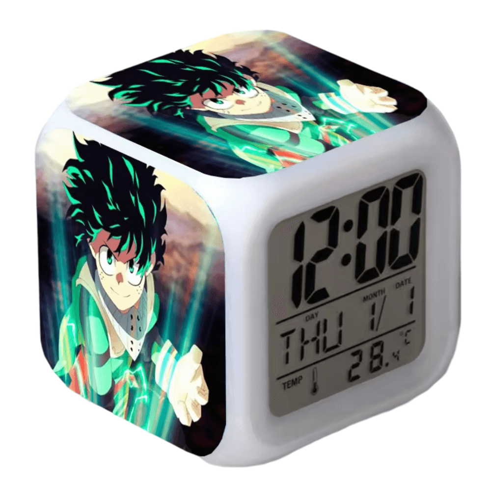 Anime My Hero Academia Izuku Midoriya Printed 7 Color Flash Digital Clock