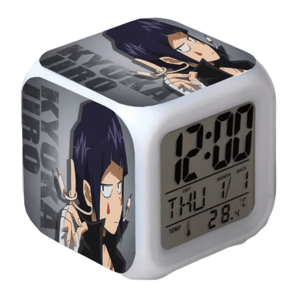 Anime My Hero Academia Kyoka Jiro Printed 7 Color Flash Digital Clock