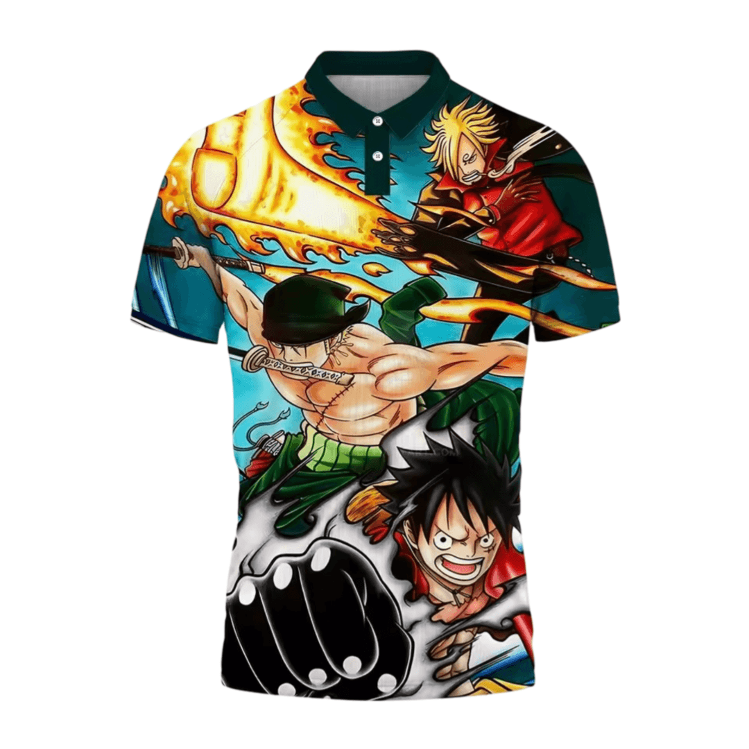 Anime One Piece Luffy And Zoro With Sanji T-Shirt