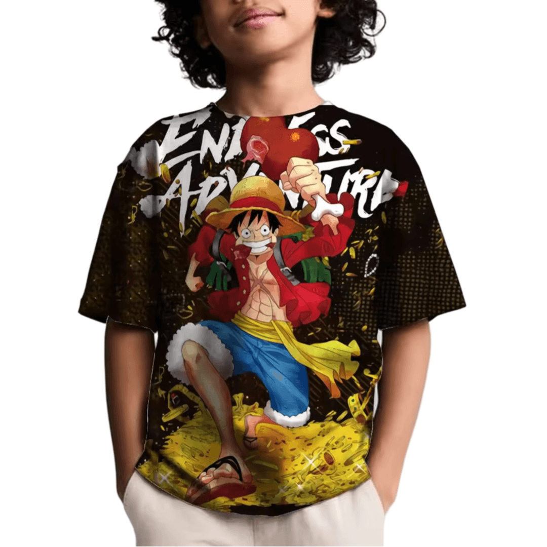 Anime One Piece Luffy Children Casual T-Shirt