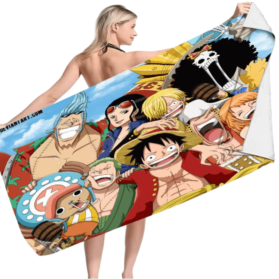 Anime One Piece Luffy With Friends Bath Towel