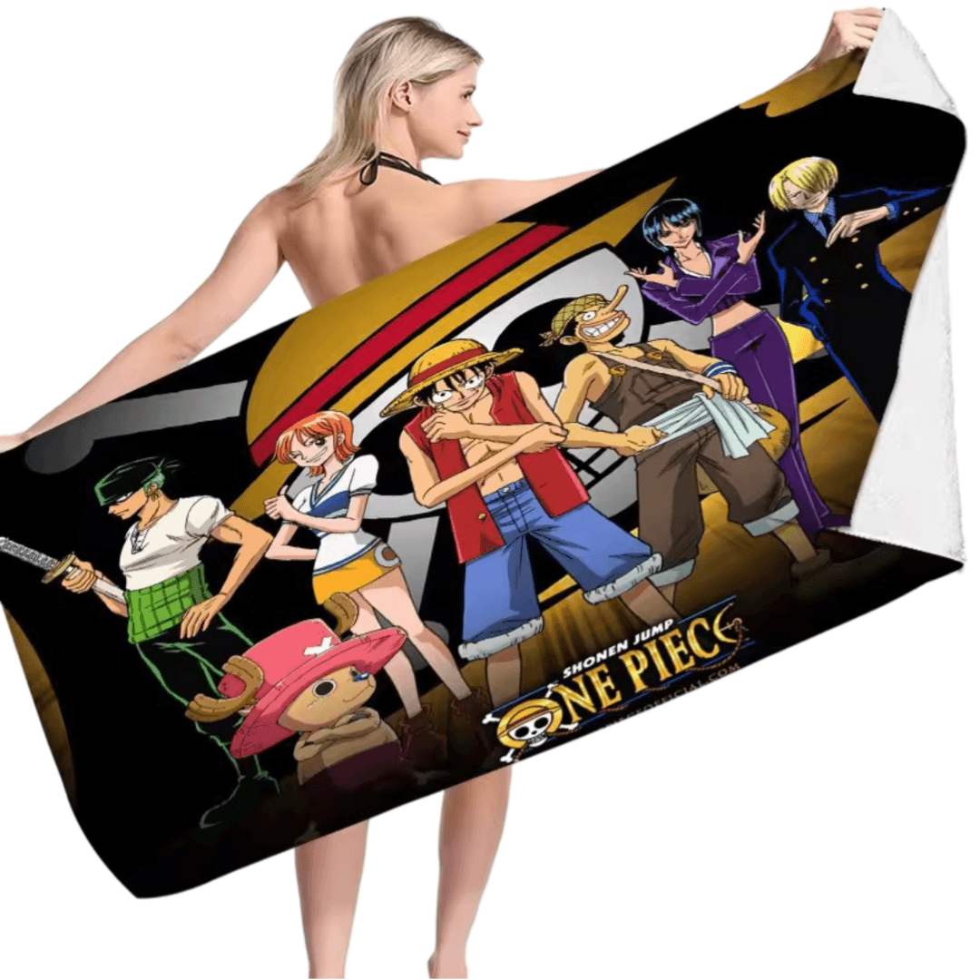 Anime One Piece Straw Hat Crew Bath Towel