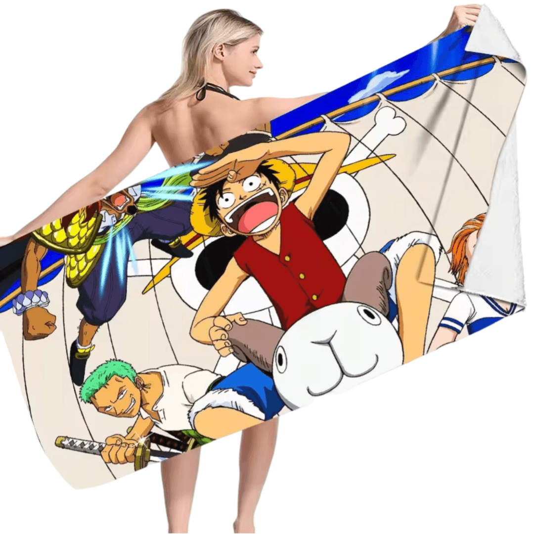 One Piece Anime Luffy And Roronoa Zoro Bath Towel