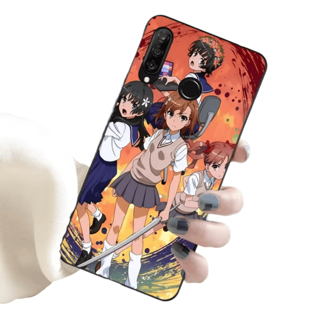 Anime A Certain Magical Index Mikoto Misaka With Friends Phone Case For Huawei Honor