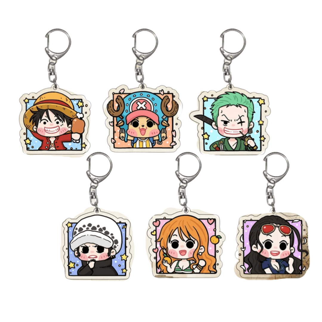 9Pcs/set Anime One Piece Keychain Pendant