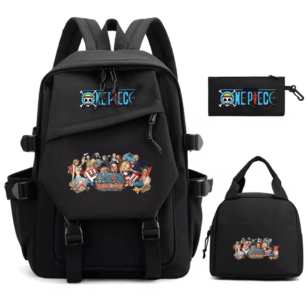 3Pcs/set One Piece Anime Characters Printed Backpack