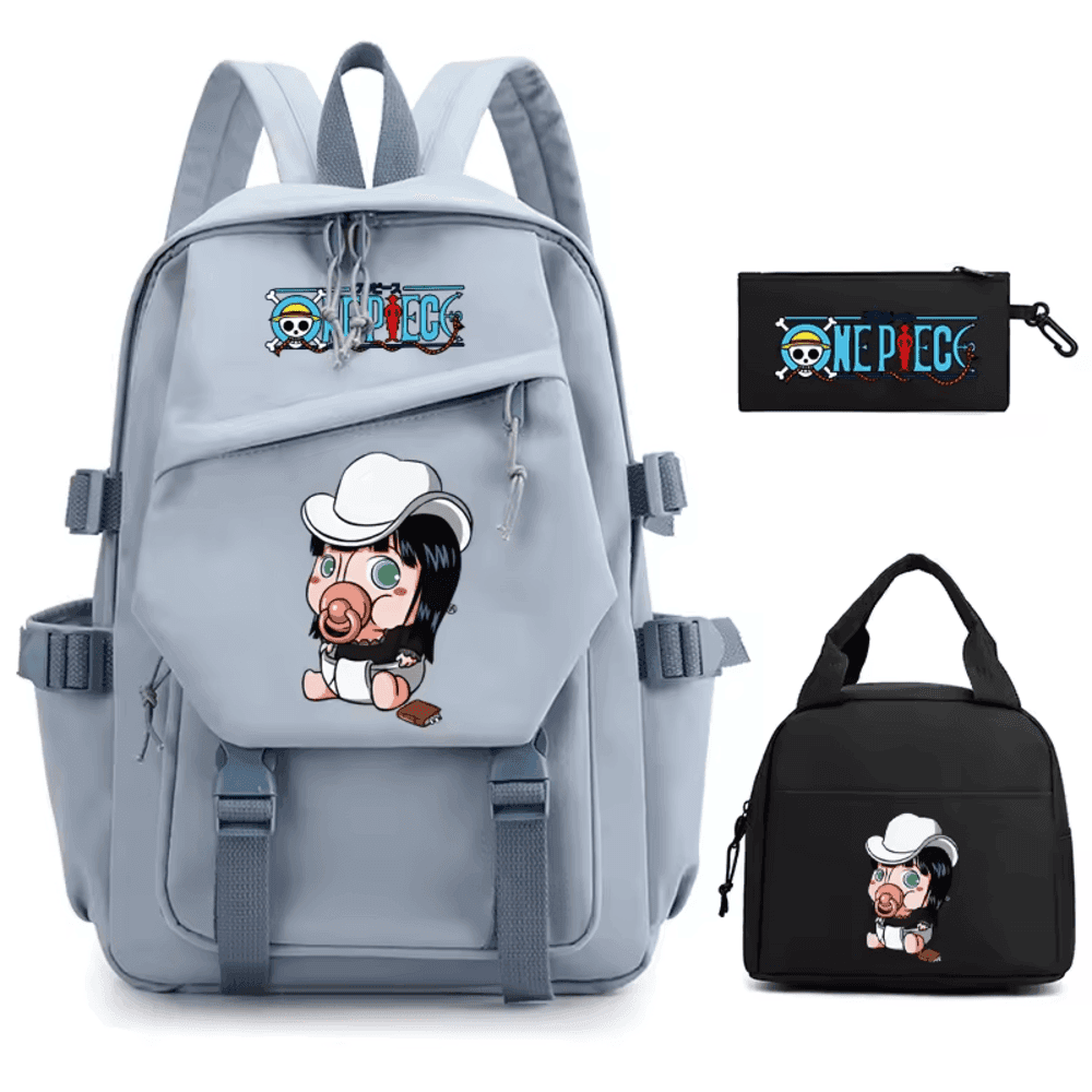 3Pcs/set One Piece Anime Baby Nico Robin Backpack — detail 1