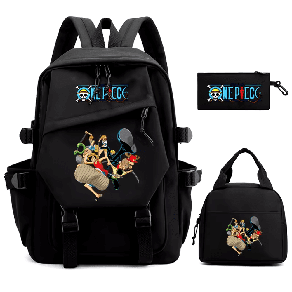 3Pcs/set Anime One Piece Characters Printed Backpack