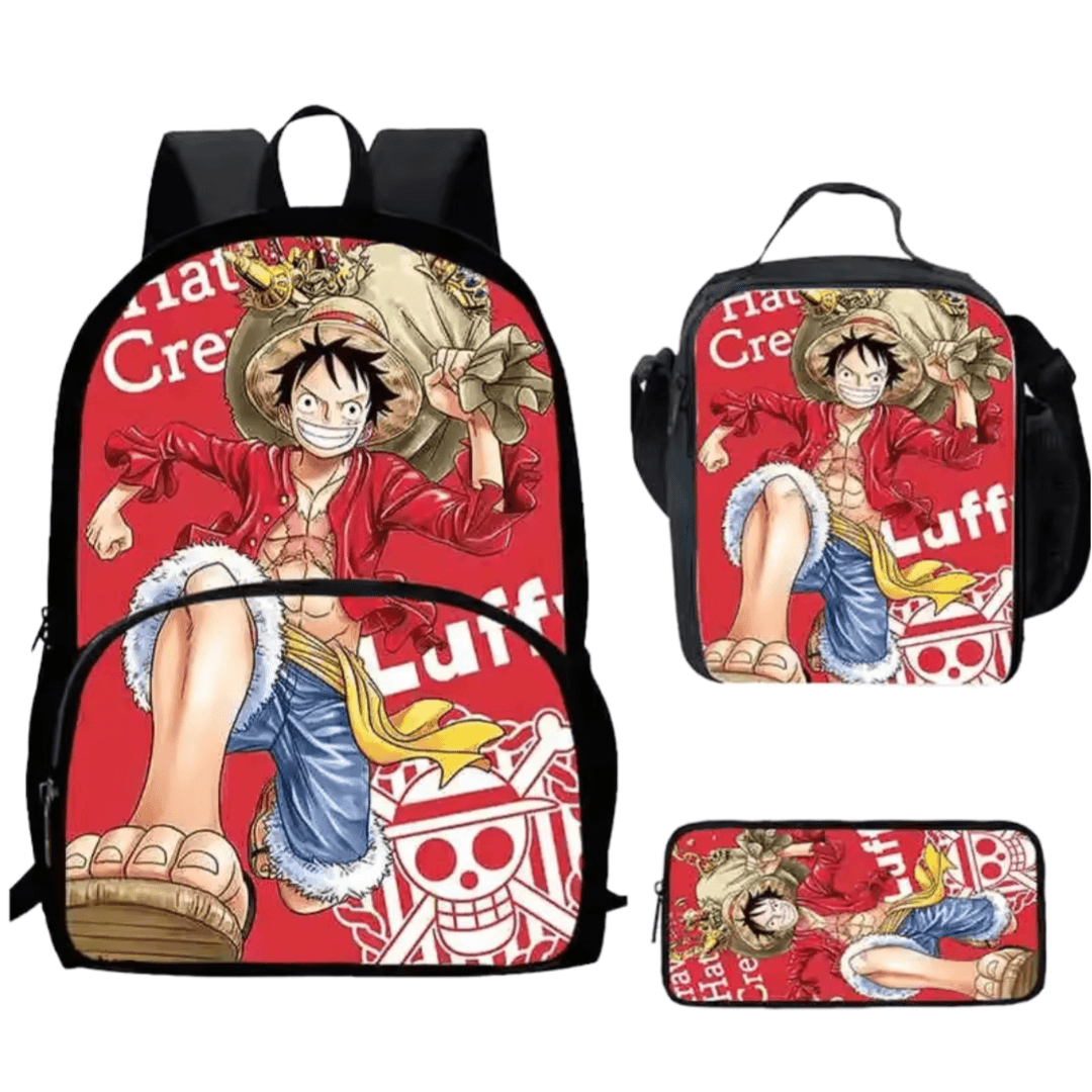 3Pcs/set One Piece Luffy Anime Backpack