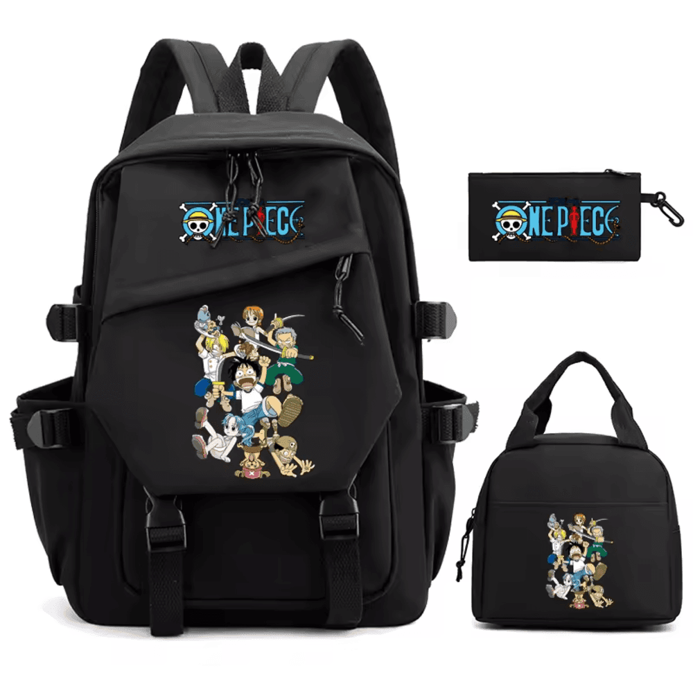 Anime One Piece Characters Printed 3Pcs/set Backpack