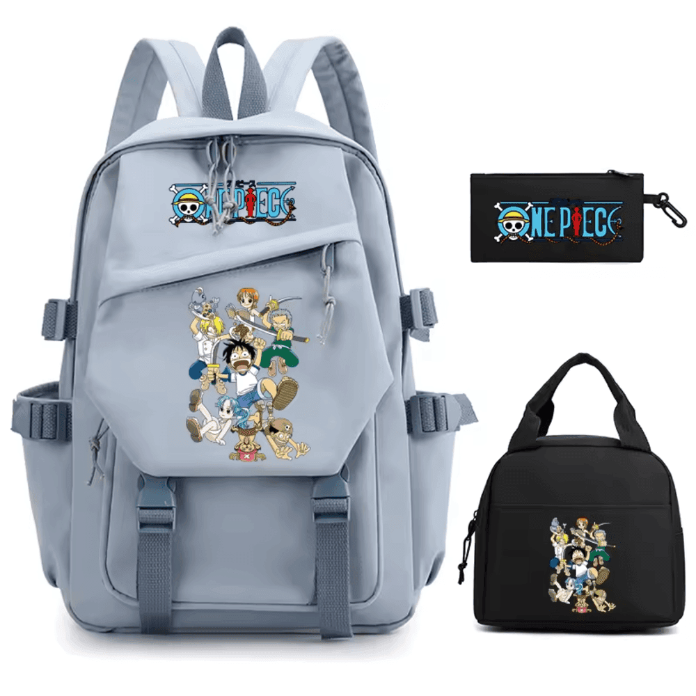Anime One Piece Characters Printed 3Pcs/set Backpack — detail 1