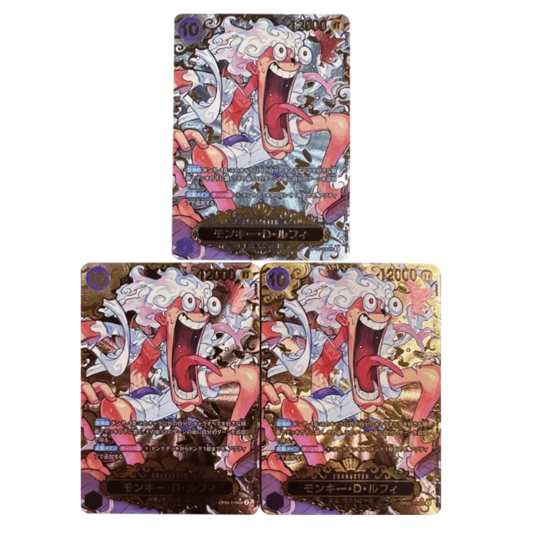 3Pcs/set Anime One Piece Gear 5 Luffy Playing Card