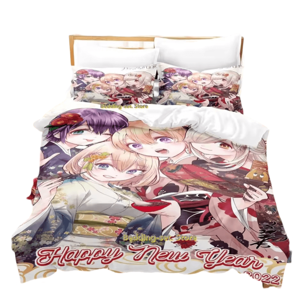 Anime A Couple Of Cuckoos Character Printed Bedding Set
