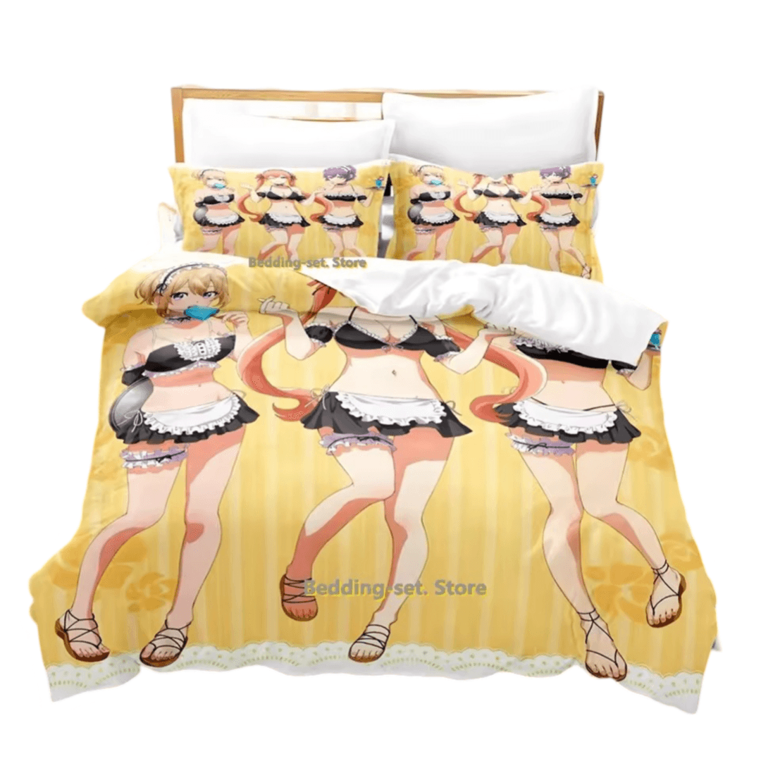 A Couple Of Cuckoos Anime Erika And Sachi With Hiro Bedding Set