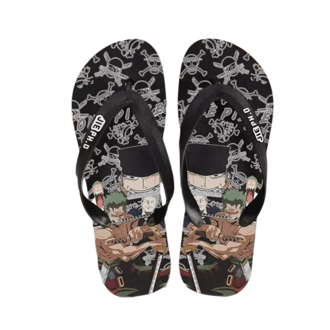 Anime One Piece Zoro Black Flip Flops Slipper