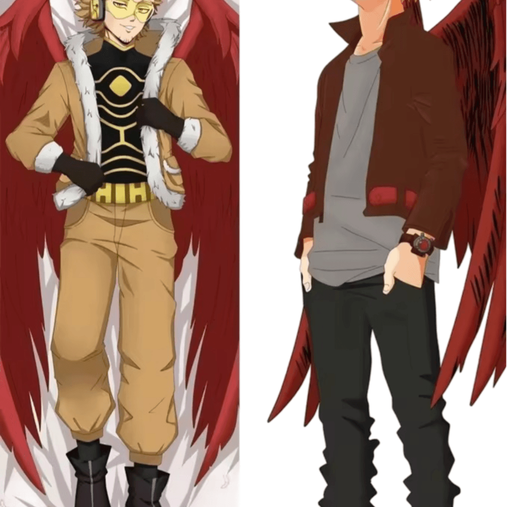 Anime My Hero Academia Hawks Double Side Print Hugging Body Cushion Cover