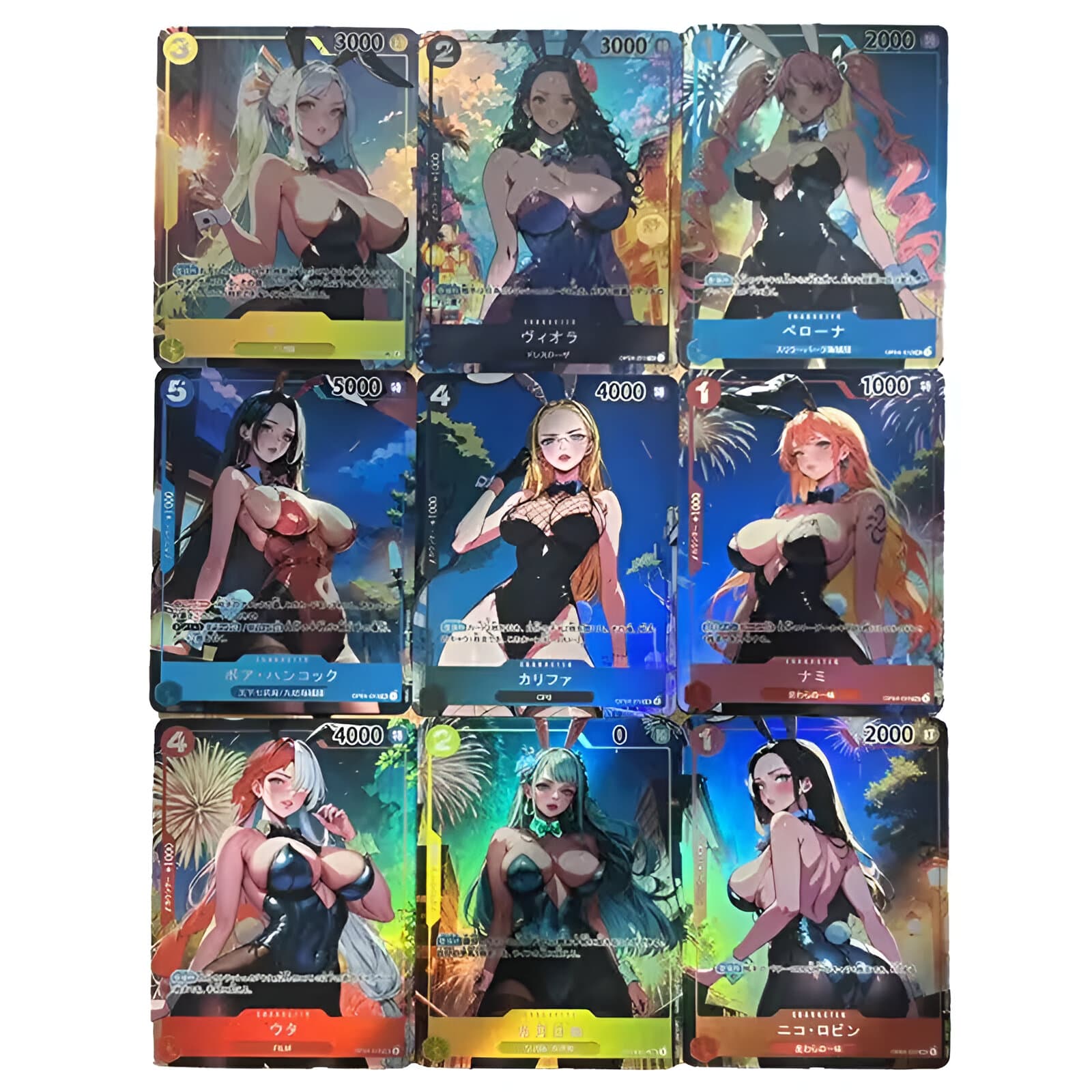 9Pcs/set One Piece Anime Characters Printed Colorful Flash Cards