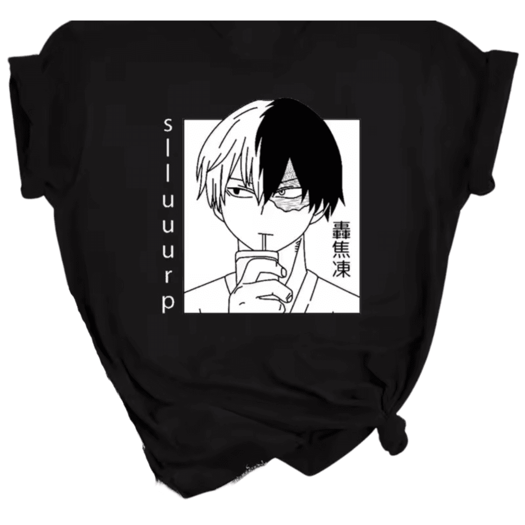 My Hero Academia Shoto Todoroki Anime Black T-Shirt