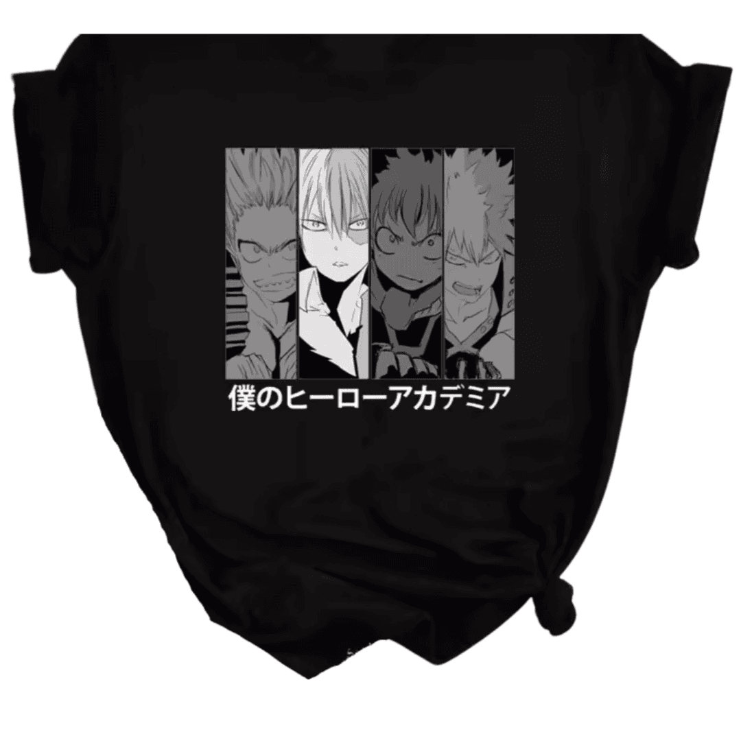 My Hero Academia Character Anime Black T-Shirt