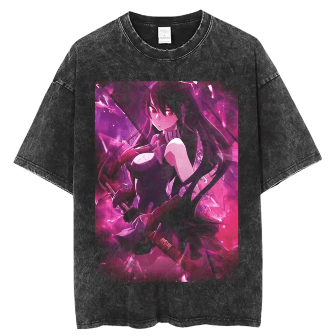 Anime Akame Ga Kill Akame Short-Sleeve Black T-Shirt