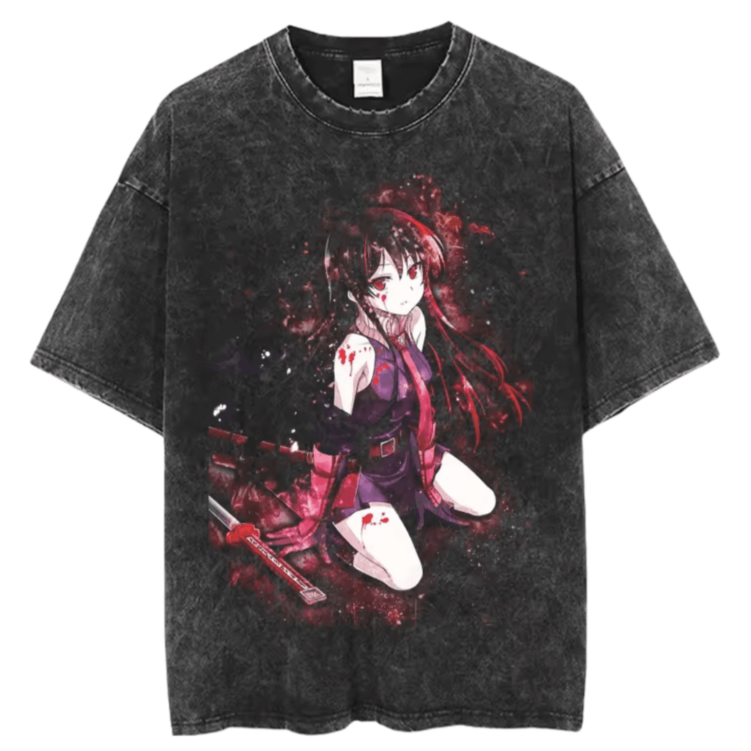 Anime Akame Ga Kill Akame Black T-Shirt
