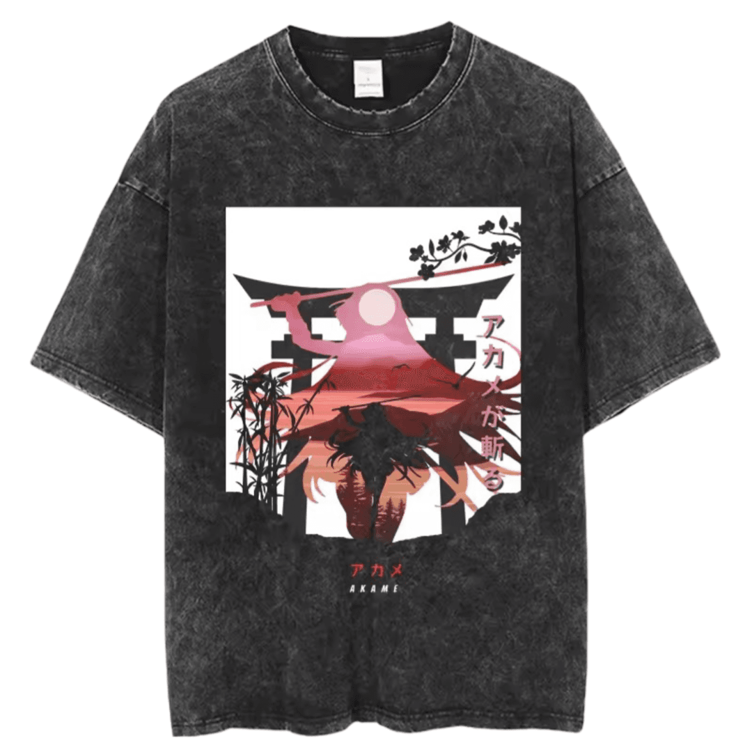 Akame Ga Kill Anime Akame Short-Sleeve Black T-Shirt