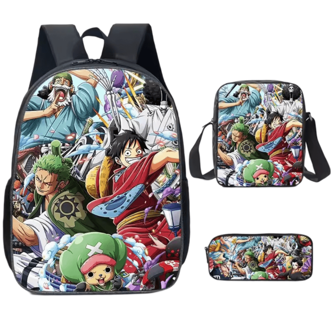 3Pcs/set One Piece Character Anime Schoolbag