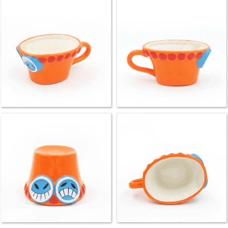 3Pcs/set Anime One Piece Hat Shaped Ceramic Coffee Cup — detail 1