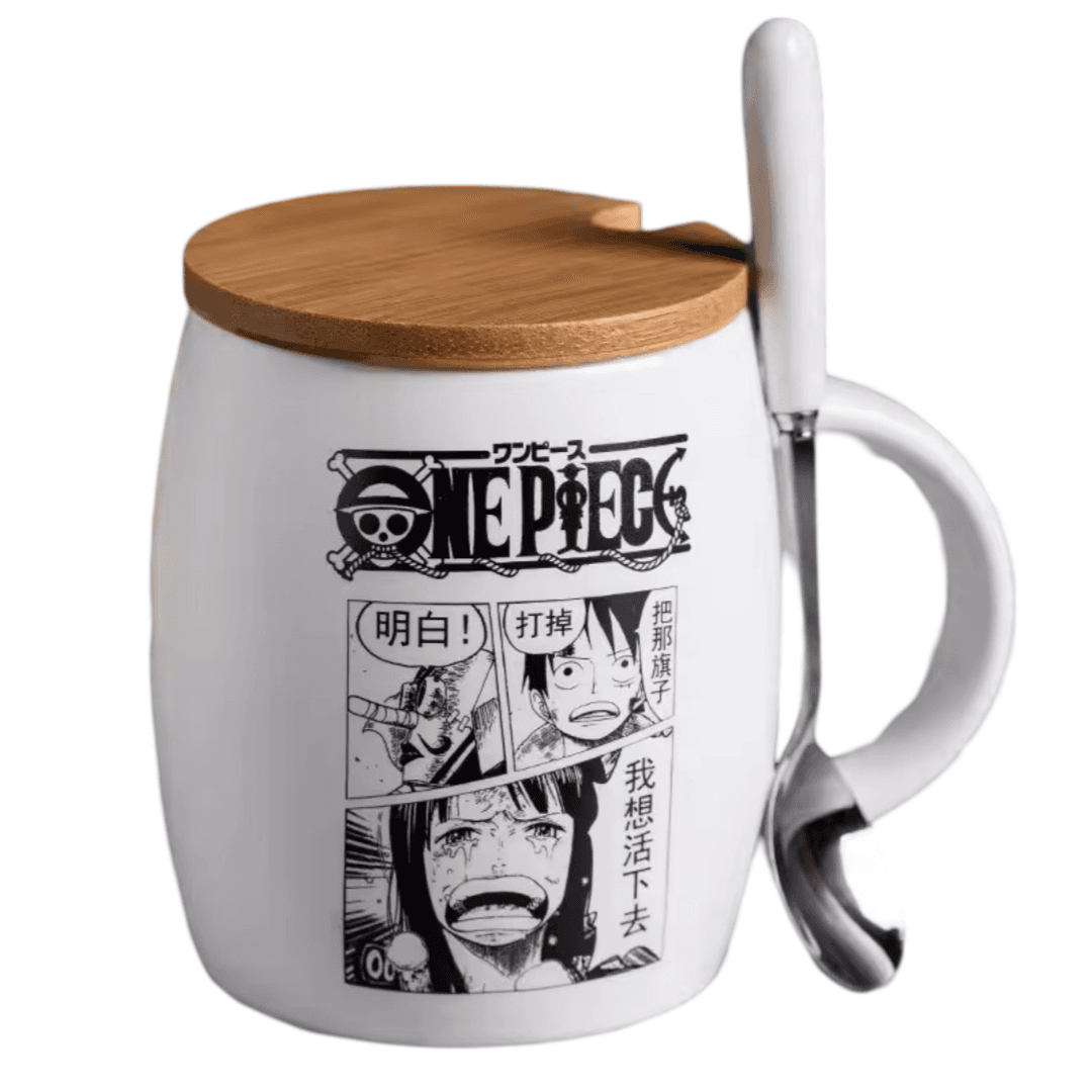 Anime One Piece Luffy Ceramic Coffee Mug With Spoon