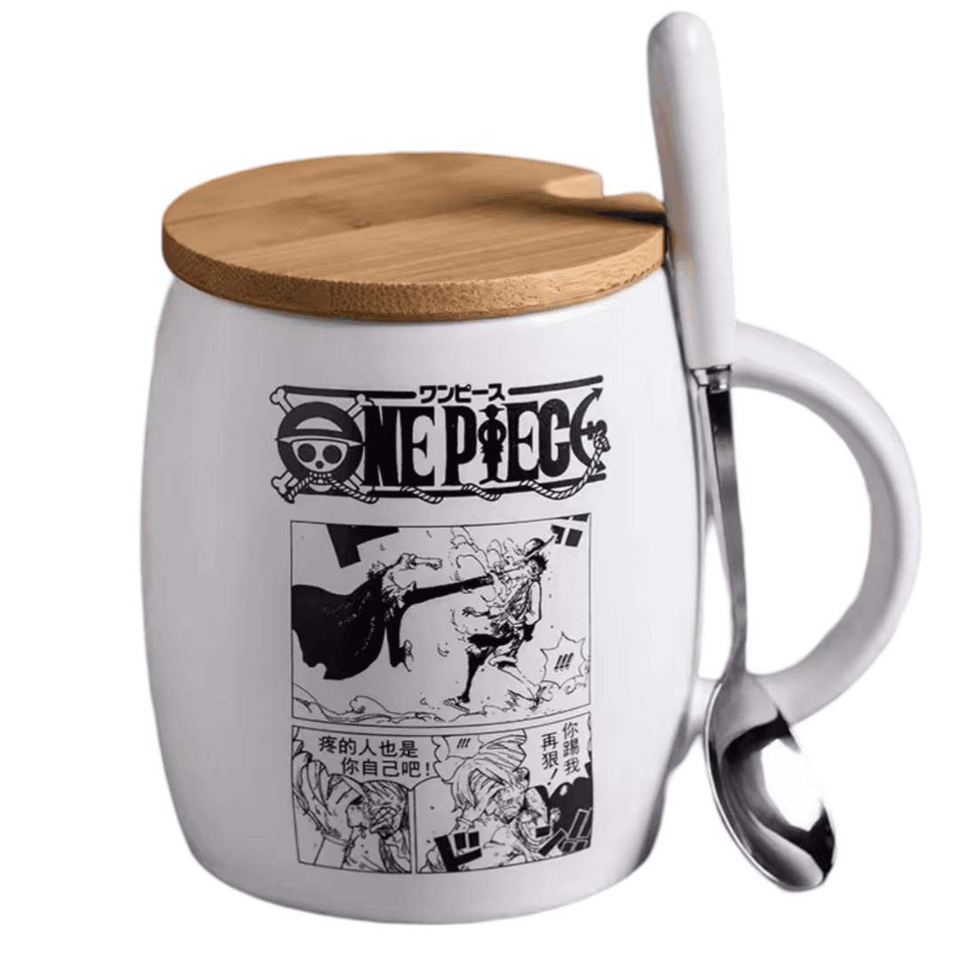 Anime One Piece Sabo Ceramic Coffee Mug With Spoon