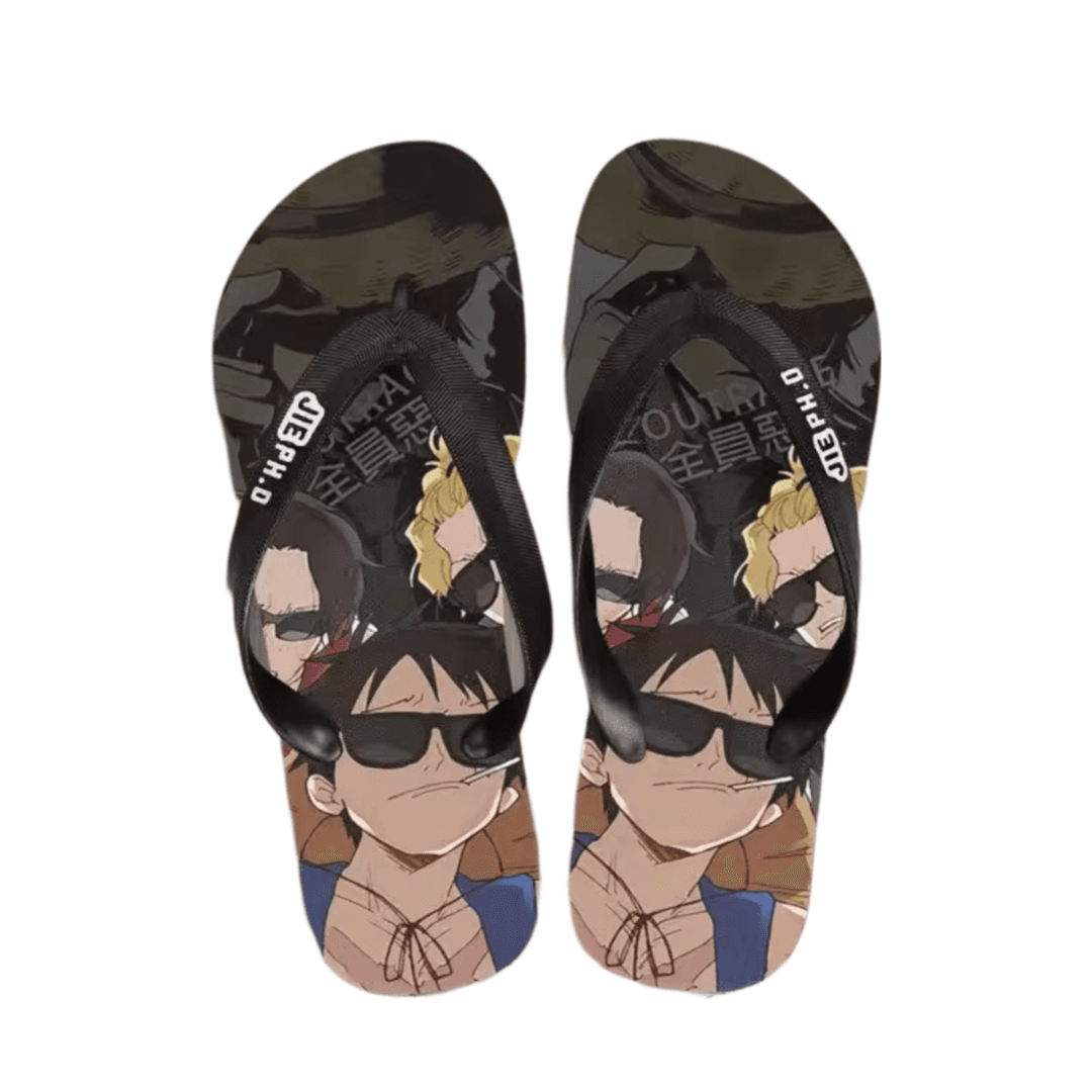 Anime One Piece Luffy With Friends Casual Flip Flop Slipper