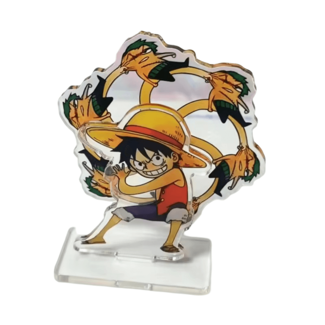 3Pcs Anime One Piece Luffy Rotate Zoro Rotating Acrylic Stand