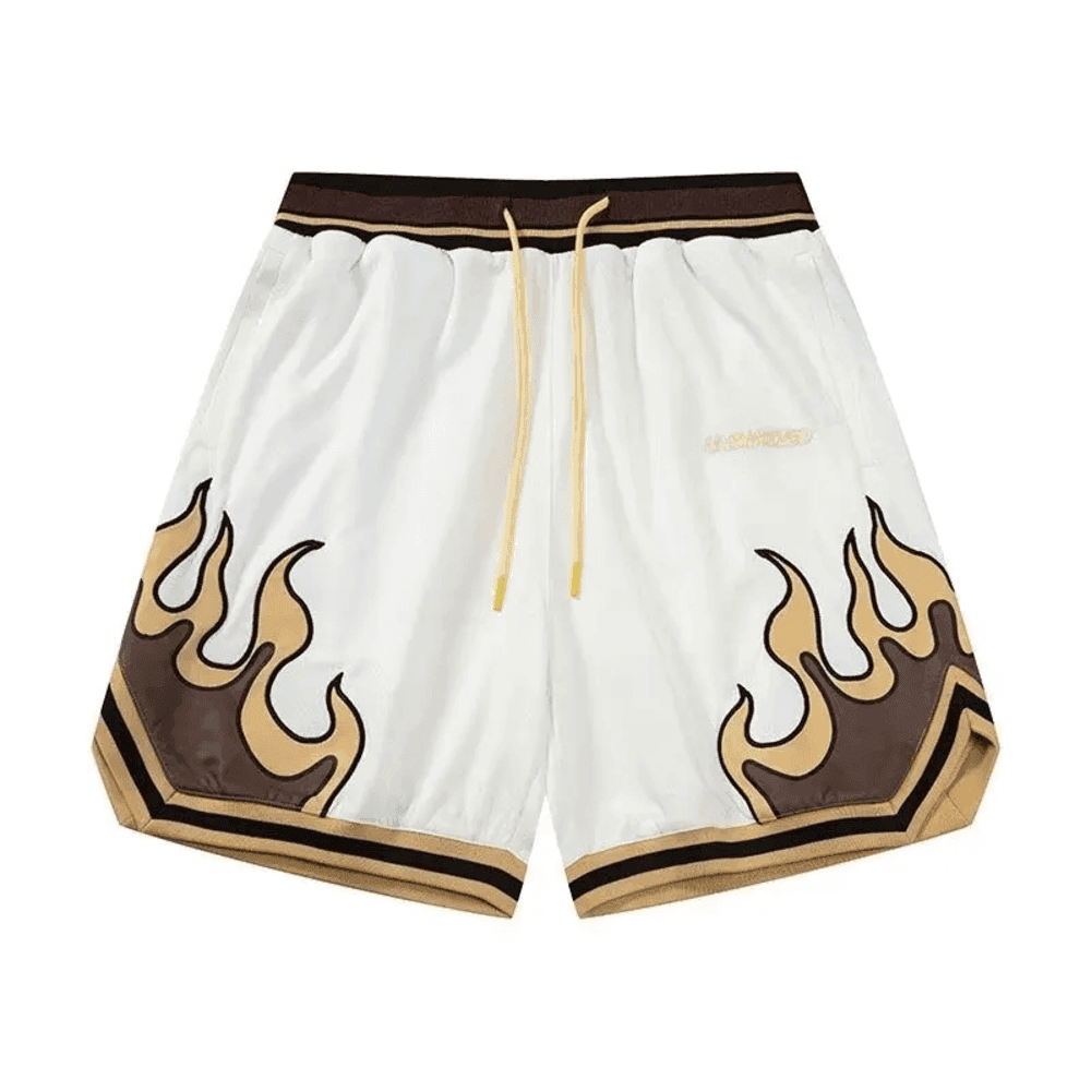 Anime One Piece Flame Pattern Knee Length Basketball Pant — detail 1