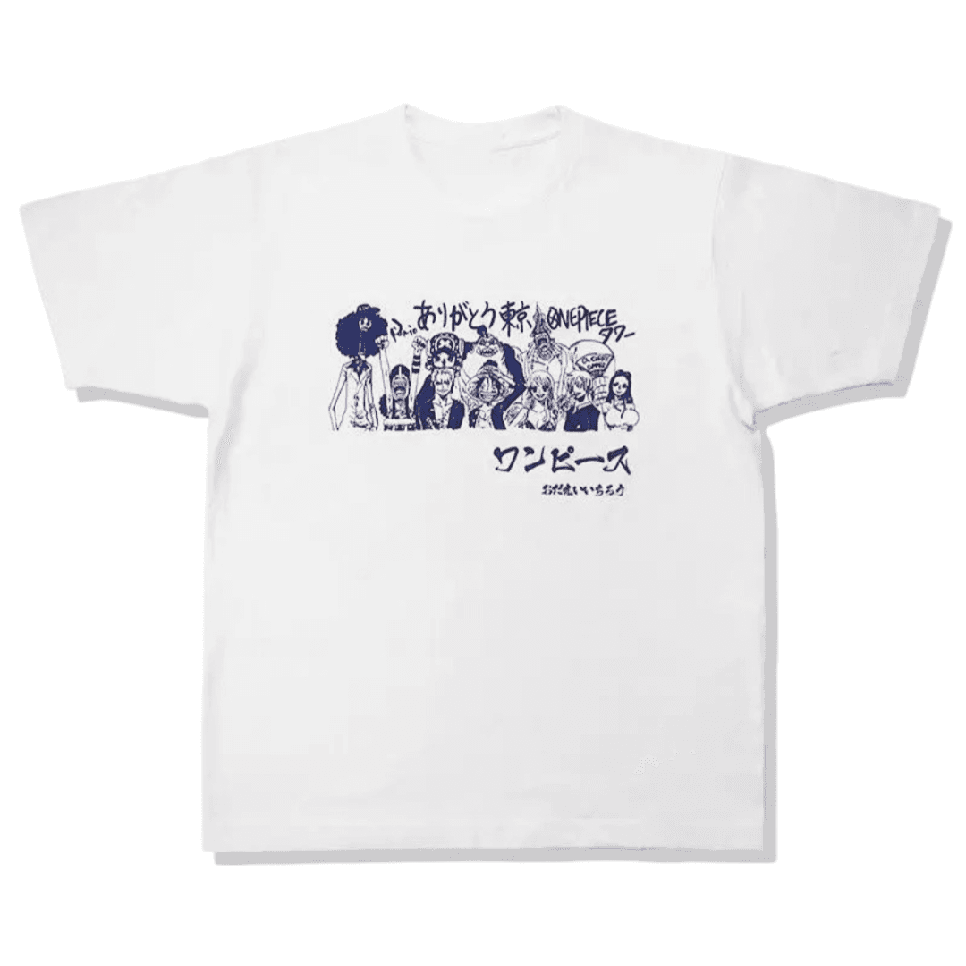 Anime One Piece Straw Hat Pirates Crew White T-Shirt