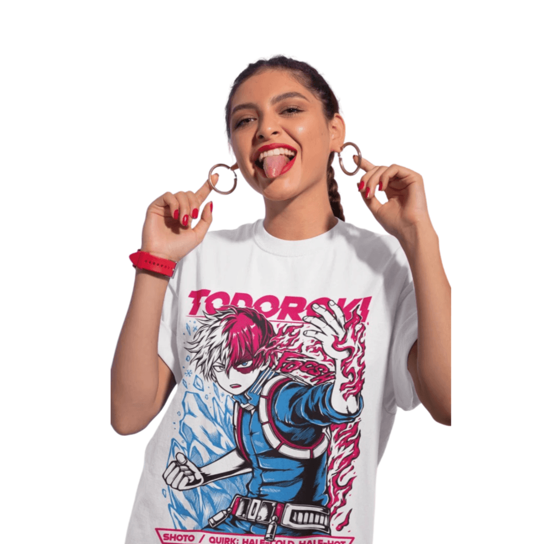 My Hero Academia Anime Shoto Todoroki Casual T-Shirt — detail 1