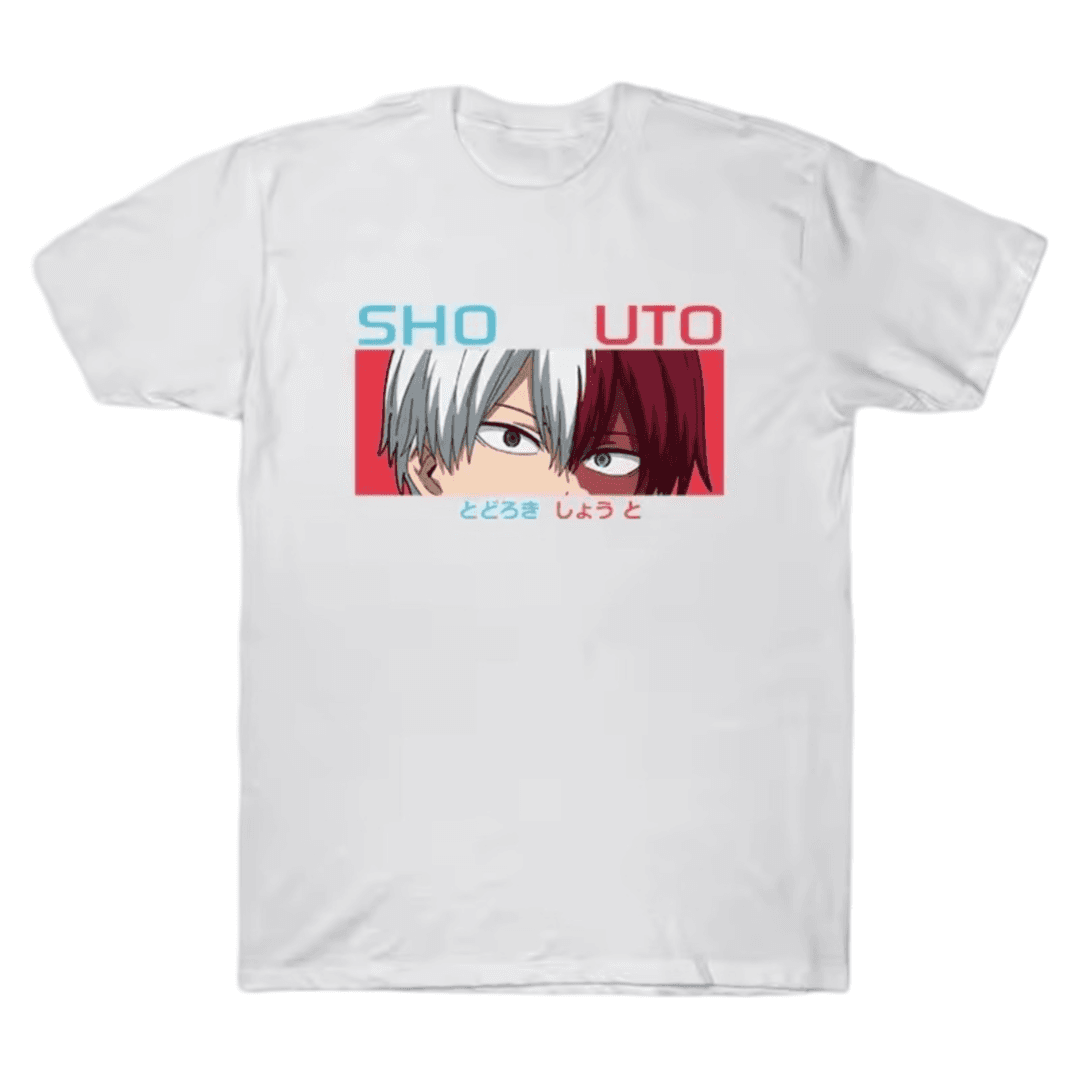 Anime My Hero Academia Shoto Todoroki Short Sleeve T-Shirt — detail 1