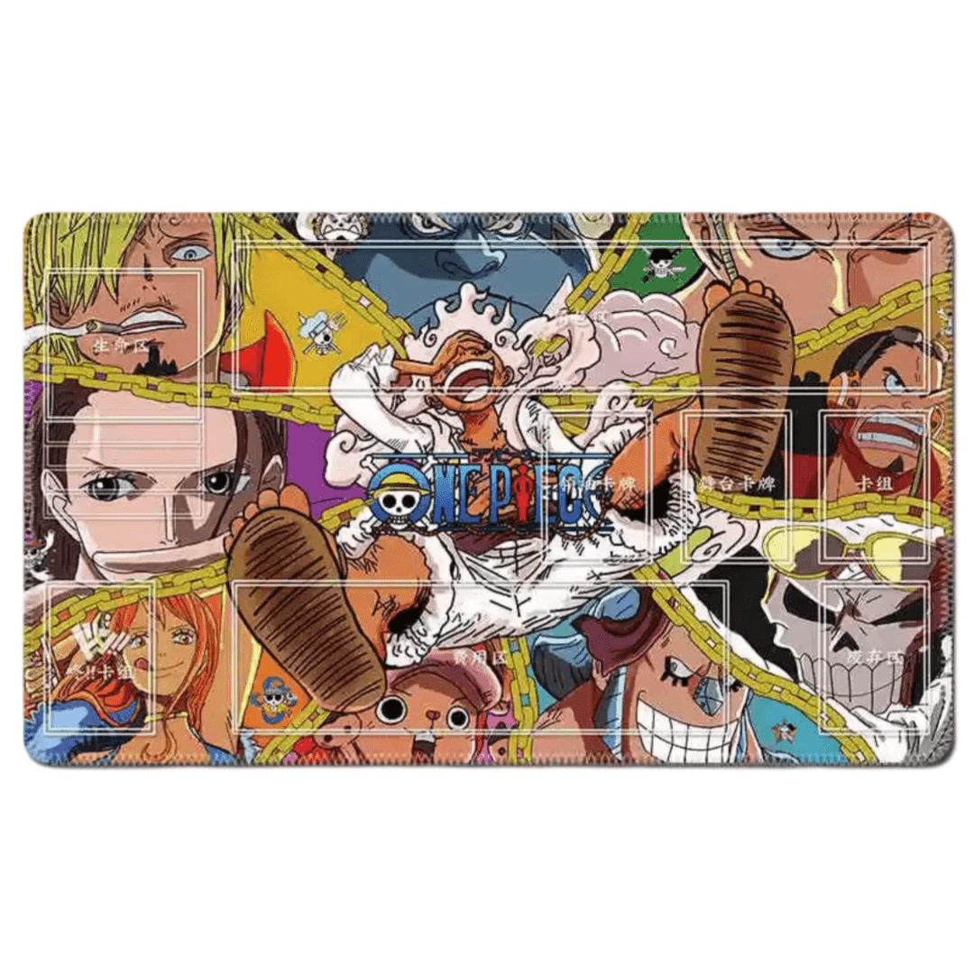 One Piece Anime Luffy Gear 5 With Friends Trading Card Playmat