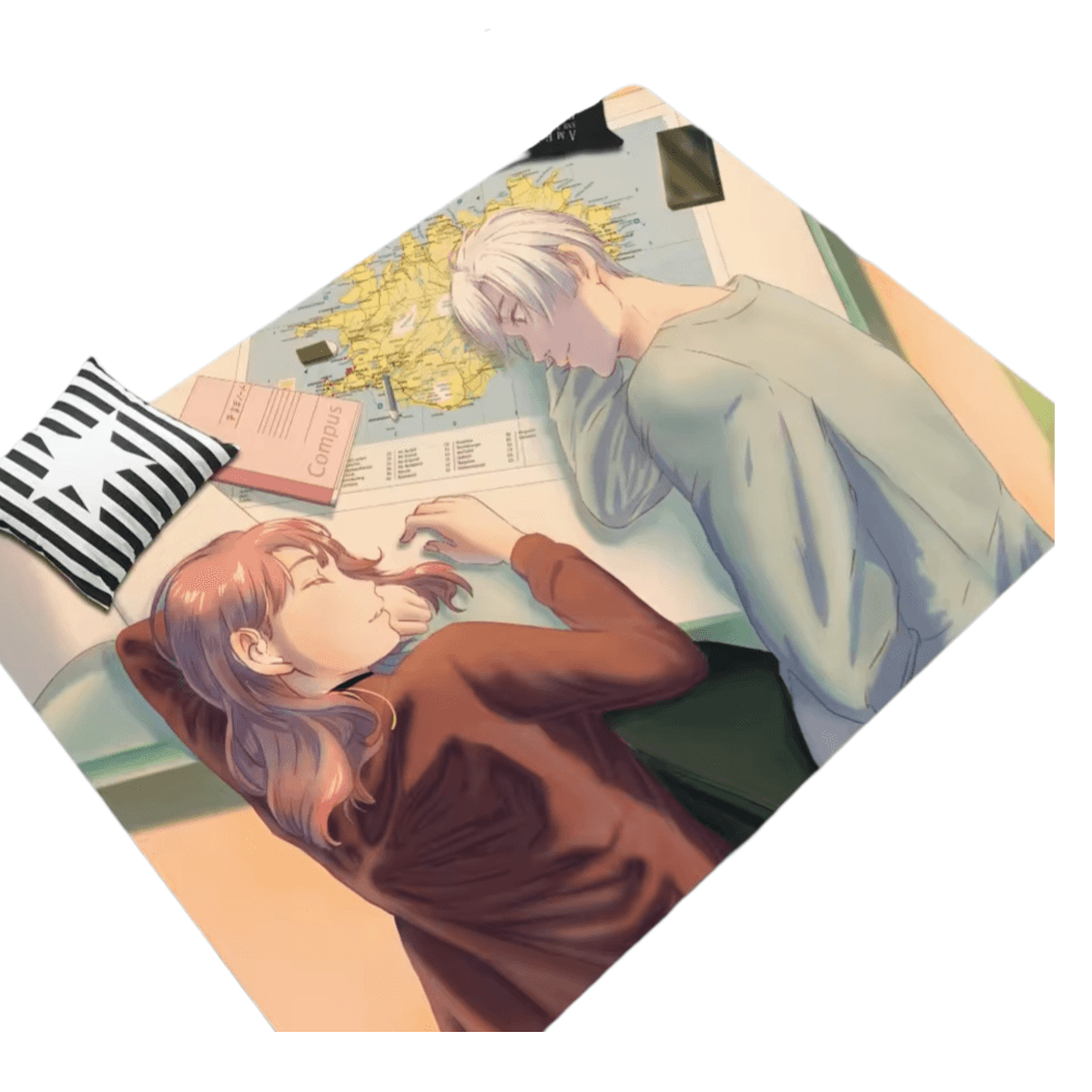 Yuki Itose With Itsuomi Nagi Anime Polyester Floor Mat