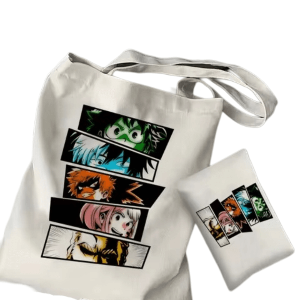 2Pcs Anime My Hero Academia Tote Bag With Makeup Bag